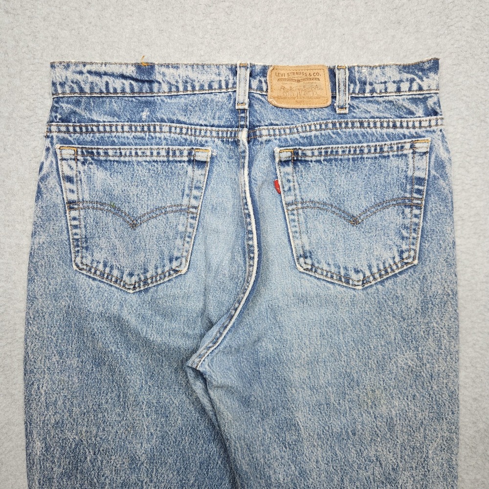 VINTAGE Levis Jeans 32x32 (Tag 34x32) Blue Acid Wash Relaxed Bronze Tab 90s USA‎ - Picture 3 of 15